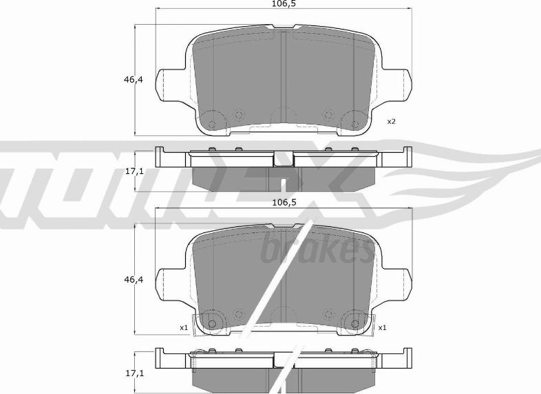 TOMEX brakes TX 17-88 - Тормозные колодки, дисковые, комплект onlydrive.pro