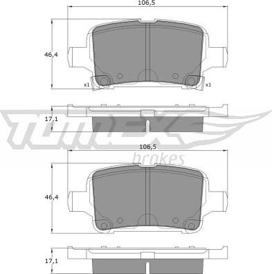 TOMEX brakes TX 17-88 - Brake Pad Set, disc brake onlydrive.pro