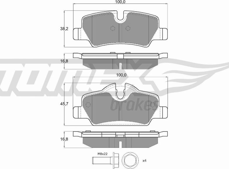 TOMEX brakes TX 17-83 - Stabdžių trinkelių rinkinys, diskinis stabdys onlydrive.pro