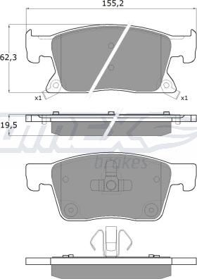 TOMEX brakes TX 17-87 - Brake Pad Set, disc brake onlydrive.pro