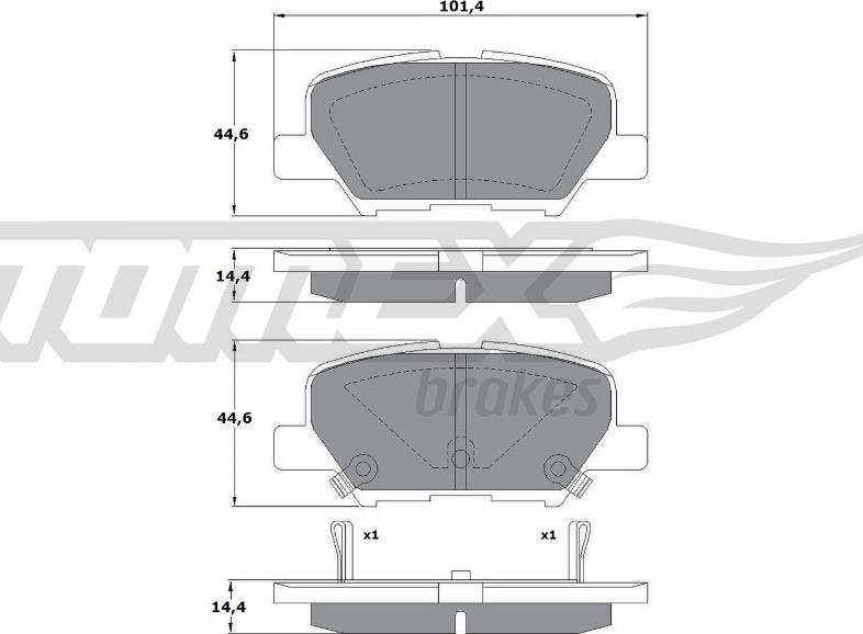 TOMEX brakes TX 17-30 - Тормозные колодки, дисковые, комплект onlydrive.pro