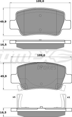 TOMEX brakes TX 17-21 - Brake Pad Set, disc brake onlydrive.pro