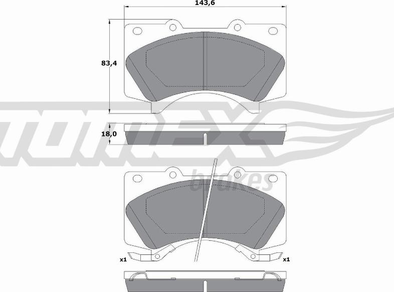 TOMEX brakes TX 17-77 - Bremžu uzliku kompl., Disku bremzes onlydrive.pro