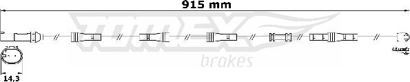 TOMEX brakes TX 31-19 - Įspėjimo kontaktas, stabdžių trinkelių susidėvėjimas onlydrive.pro