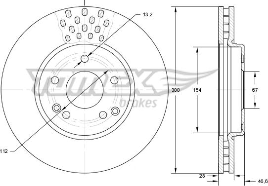 TOMEX brakes TX 74-04 - Bremžu diski onlydrive.pro