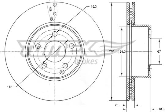 TOMEX brakes TX 74-03 - Bremžu diski onlydrive.pro