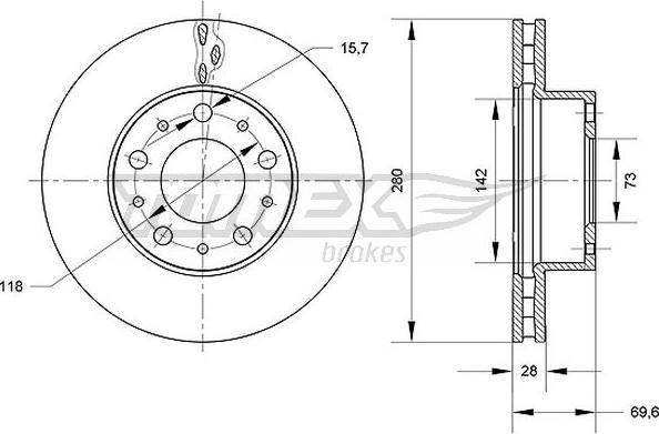 TOMEX brakes TX 70-95 - Тормозной диск onlydrive.pro