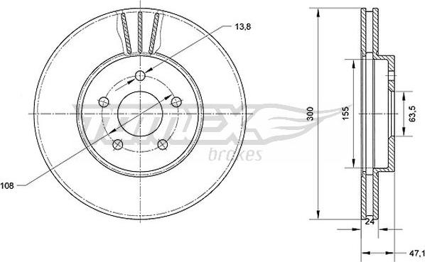 TOMEX brakes TX 70-44 - Stabdžių diskas onlydrive.pro