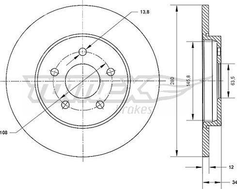 TOMEX brakes TX 70-53 - Stabdžių diskas onlydrive.pro