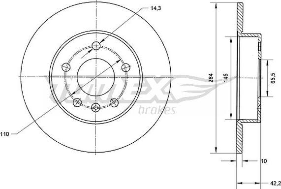 TOMEX brakes TX 70-06 - Stabdžių diskas onlydrive.pro