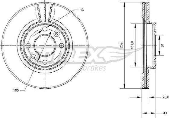 TOMEX brakes TX 70-10 - Stabdžių diskas onlydrive.pro