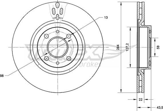 TOMEX brakes TX 70-83 - Bremžu diski onlydrive.pro