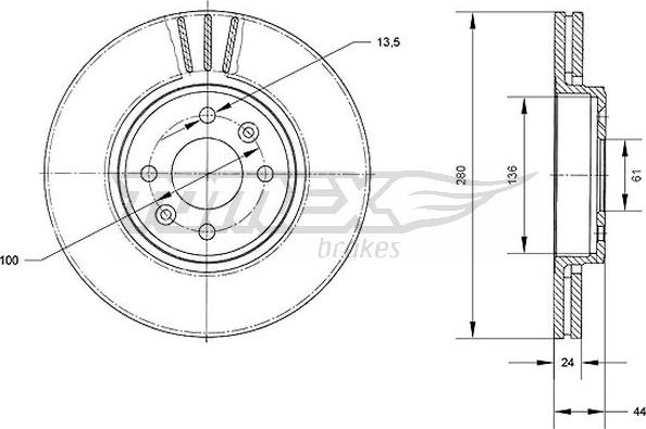 TOMEX brakes TX 70-22 - Brake Disc onlydrive.pro