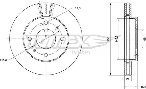 TOMEX brakes TX 70-74 - Stabdžių diskas onlydrive.pro