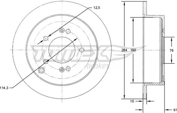 TOMEX brakes TX 71-49 - Stabdžių diskas onlydrive.pro