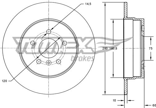 TOMEX brakes TX 71-45 - Brake Disc onlydrive.pro