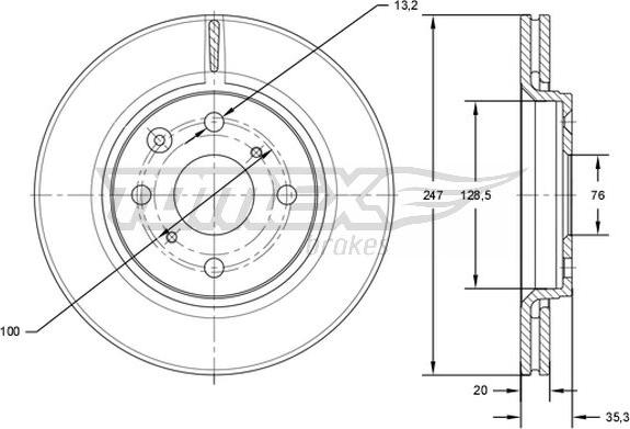 TOMEX brakes TX 71-55 - Brake Disc onlydrive.pro