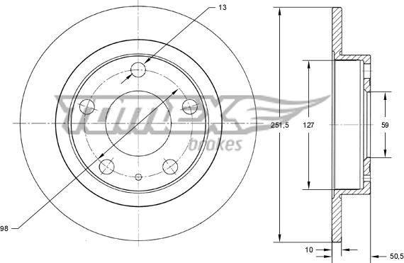 TOMEX brakes TX 71-58 - Bremžu diski onlydrive.pro