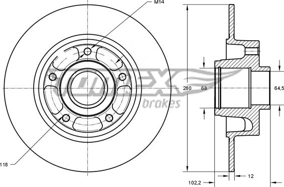 TOMEX brakes TX 71-141 - Brake Disc onlydrive.pro