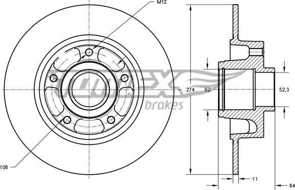 TOMEX brakes TX 71-831 - Stabdžių diskas onlydrive.pro