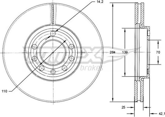 TOMEX brakes TX 71-30 - Bremžu diski onlydrive.pro