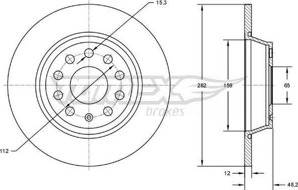 TOMEX brakes TX 71-37 - Bremžu diski onlydrive.pro