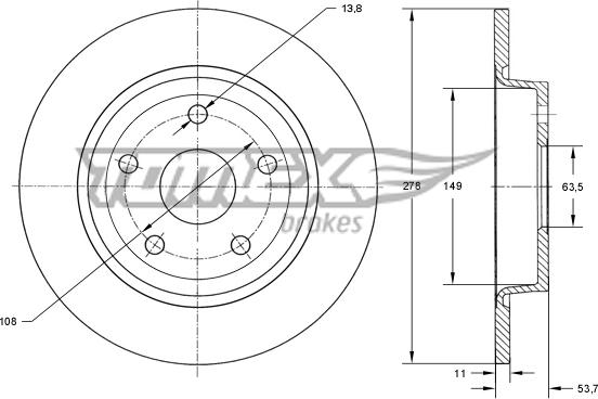 TOMEX brakes TX 73-94 - Brake Disc onlydrive.pro