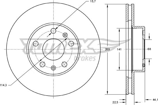 TOMEX brakes TX 73-51 - Brake Disc onlydrive.pro