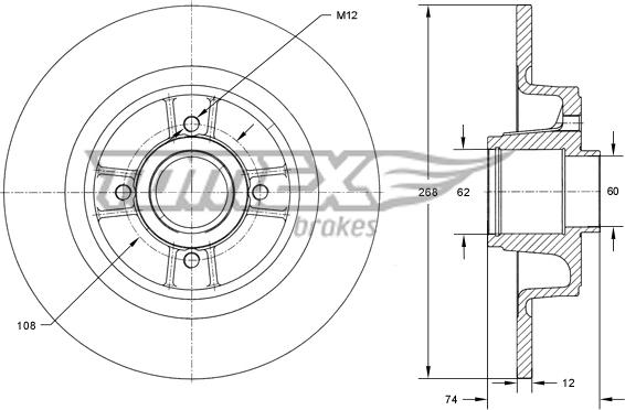 TOMEX brakes TX 73-581 - Jarrulevy onlydrive.pro