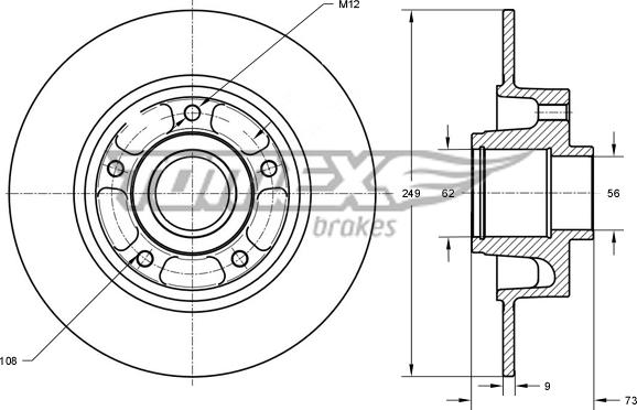 TOMEX brakes TX 73-611 - Brake Disc onlydrive.pro