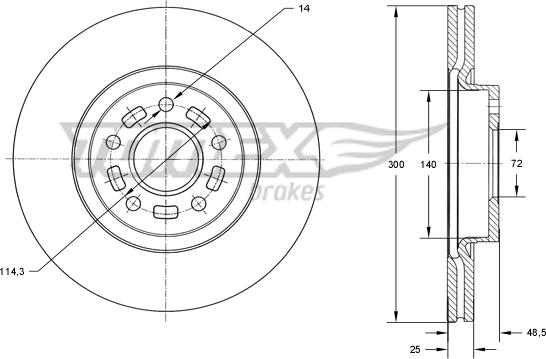 TOMEX brakes TX 73-19 - Bremžu diski onlydrive.pro