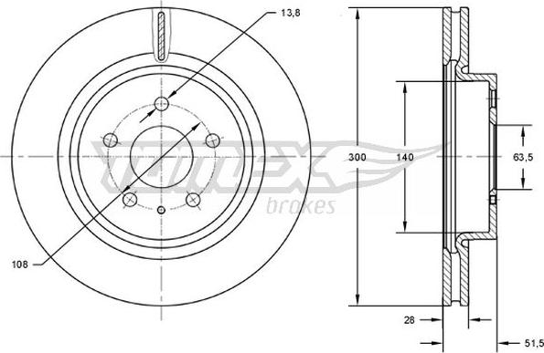 TOMEX brakes TX 73-14 - Stabdžių diskas onlydrive.pro