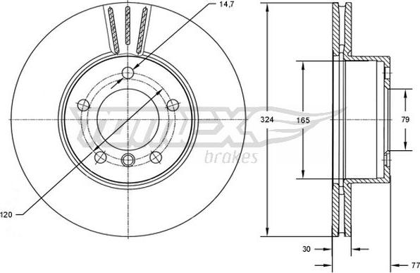 TOMEX brakes TX 73-15 - Bremžu diski onlydrive.pro