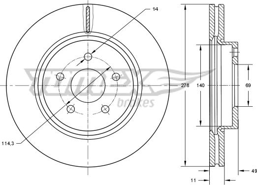 TOMEX brakes TX 73-18 - Brake Disc onlydrive.pro