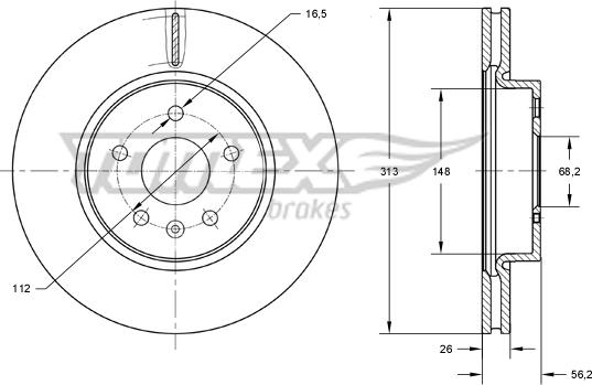 TOMEX brakes TX 73-89 - Stabdžių diskas onlydrive.pro