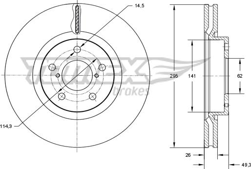 TOMEX brakes TX 73-23 - Brake Disc onlydrive.pro