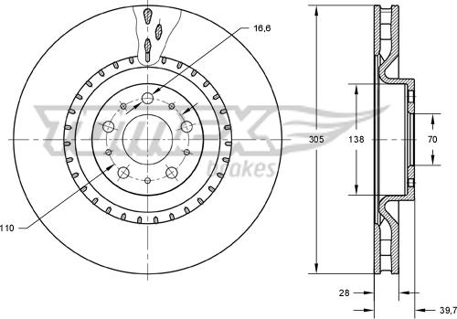 TOMEX brakes TX 73-74 - Stabdžių diskas onlydrive.pro