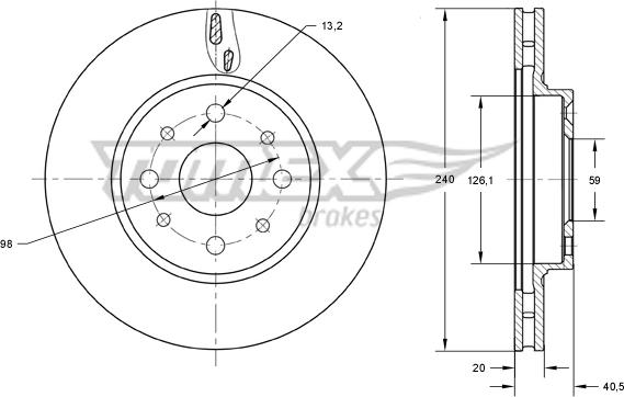 TOMEX brakes TX 73-73 - Brake Disc onlydrive.pro