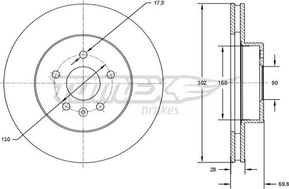 TOMEX brakes TX 72-46 - Bremžu diski onlydrive.pro