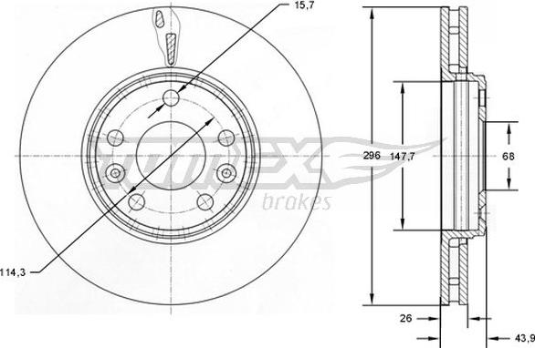 TOMEX brakes TX 72-51 - Bremžu diski onlydrive.pro