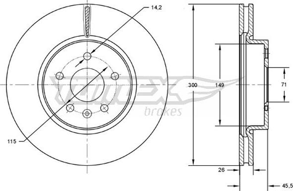 TOMEX brakes TX 72-53 - Bremžu diski onlydrive.pro