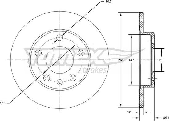 TOMEX brakes TX 72-65 - Stabdžių diskas onlydrive.pro