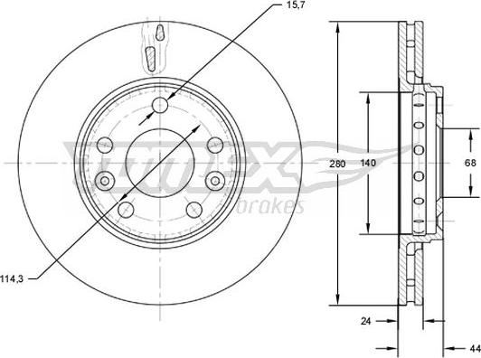 TOMEX brakes TX 72-61 - Brake Disc onlydrive.pro