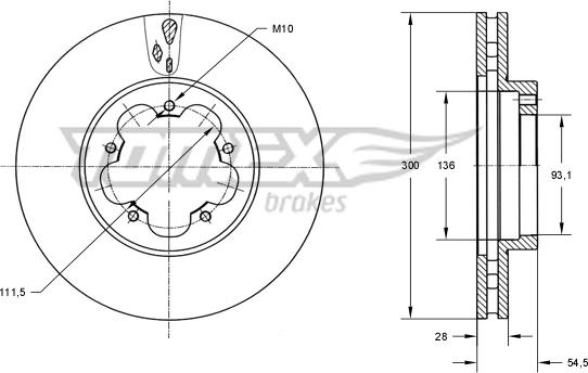 TOMEX brakes TX 72-13 - Stabdžių diskas onlydrive.pro