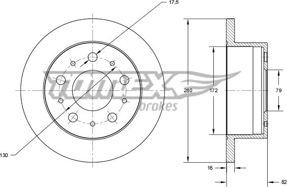 TOMEX brakes TX 72-35 - Bremžu diski onlydrive.pro