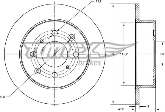 TOMEX brakes TX 72-32 - Brake Disc onlydrive.pro