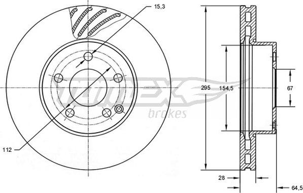 TOMEX brakes TX 72-76 - Bremžu diski onlydrive.pro