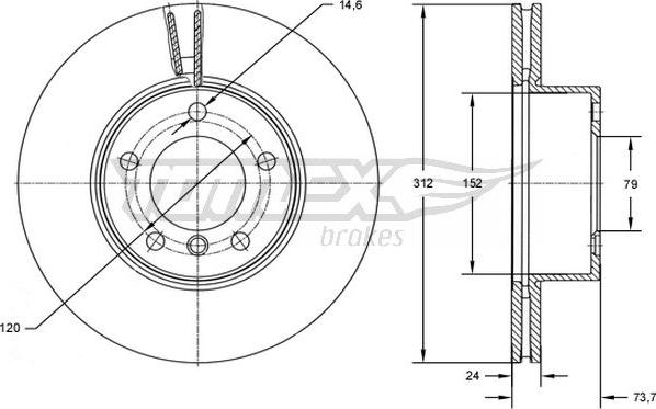 TOMEX brakes TX 72-78 - Stabdžių diskas onlydrive.pro