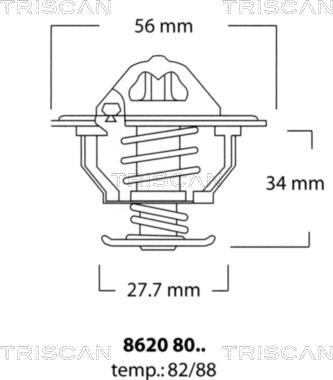 Triscan 8620 8088 - Termostaatti, jäähdytysneste onlydrive.pro