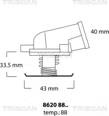 Triscan 8620 8888 - Coolant thermostat / housing onlydrive.pro